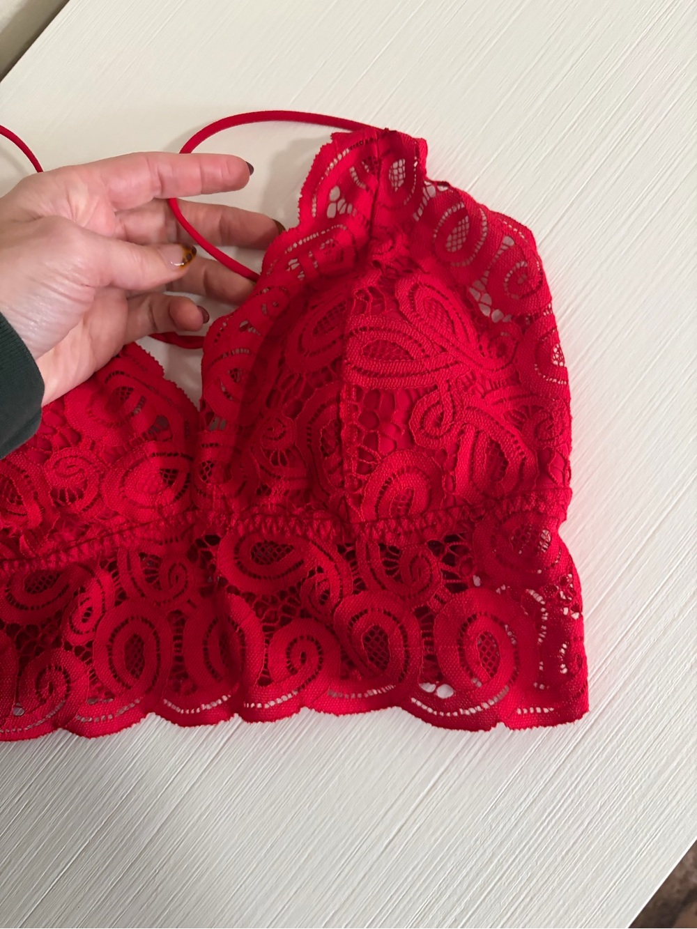 💋💄PINK Victoria's Secret Red Lace Bralette 💄💋 - Picture 3 of 9